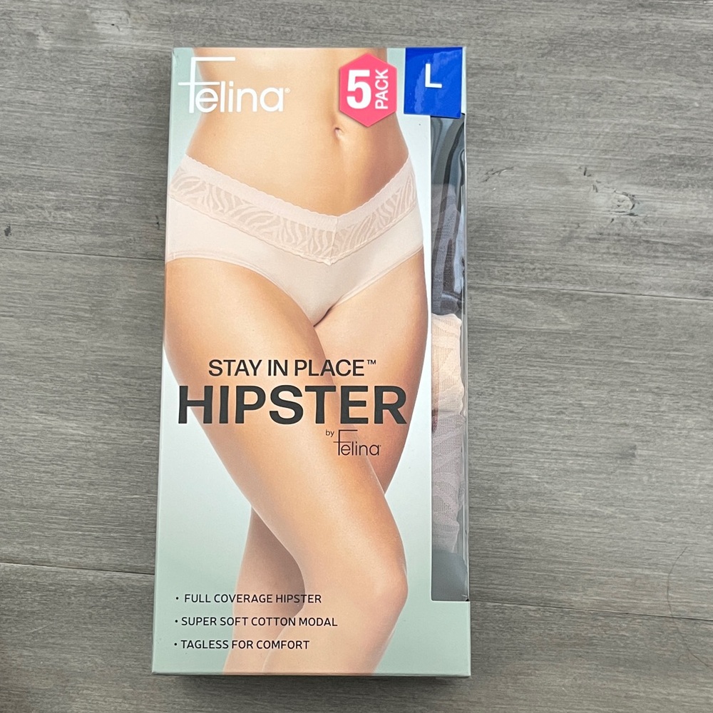 Felina Stay in Place Hipster Panties - Cream